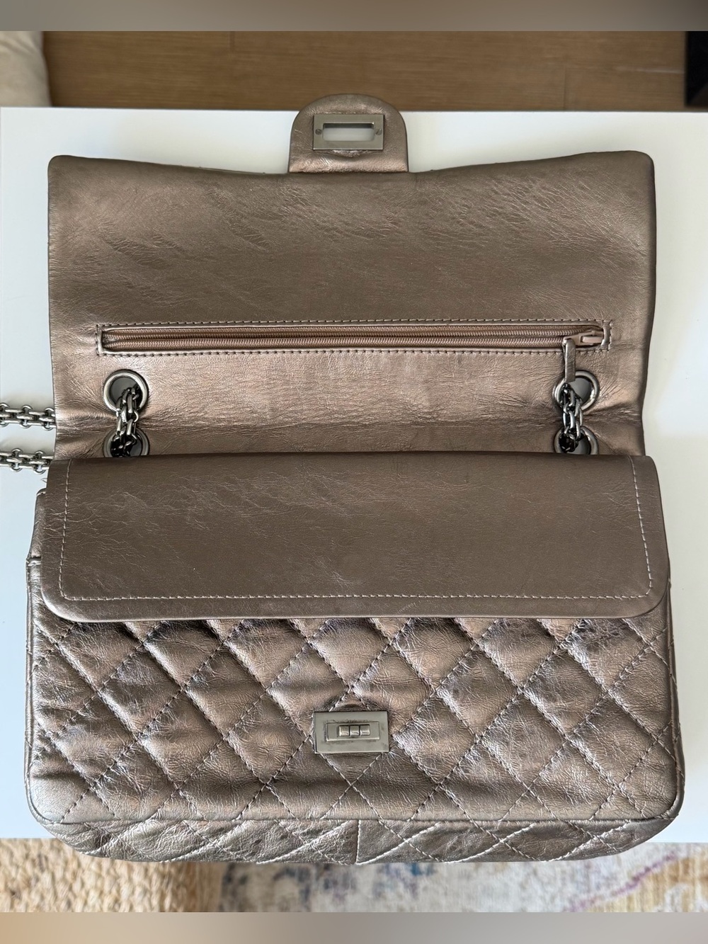 Chanel Reissue 2.55 Metallic Aged Calfskin Flap Bag - Picture 8 of 16